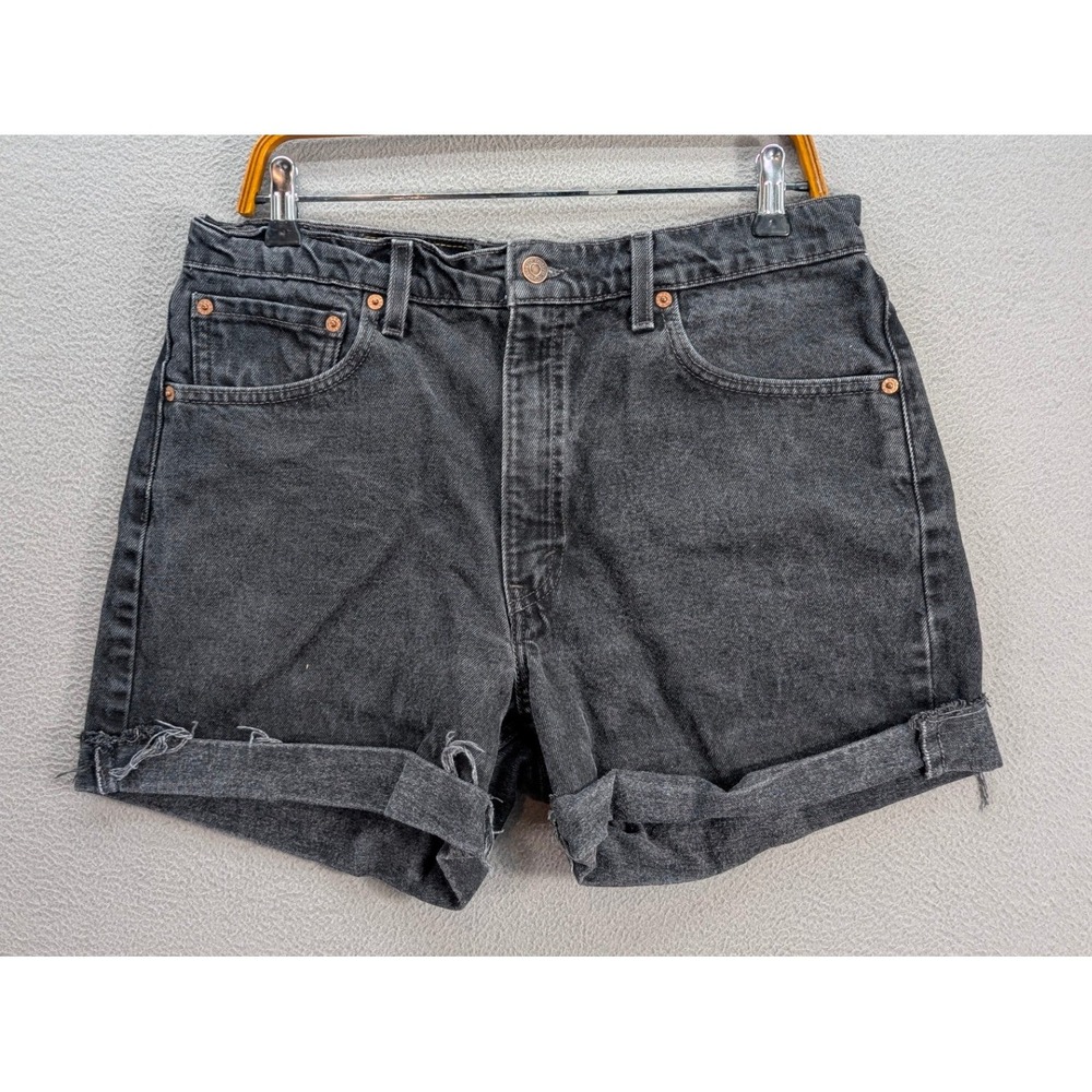 Vintage Levi's 550 Relaxed Fit Denim Cutoff Shorts Men's 36 Black Cotton Classic